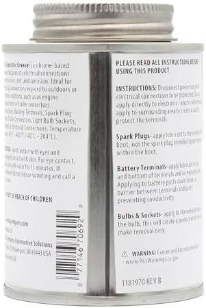 AGS Automotive Solutions Brush Top Can Dielectric Silicone Grease Compound for All Electrical Components and Connectors, 8 oz, Percise and Easy Application (Pack of 2)