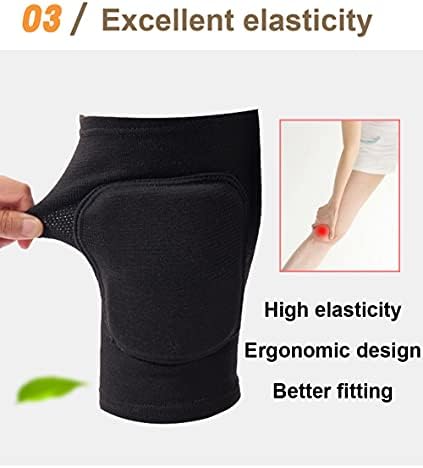 SUJAYU Knee Pads for Women, Dance Knee Pads Wrestling Knee Pads Basketball Knee Pads Volleyball Knee Pads for Women, Knee Protector Soft Knee Pads for Work (Grey, M)