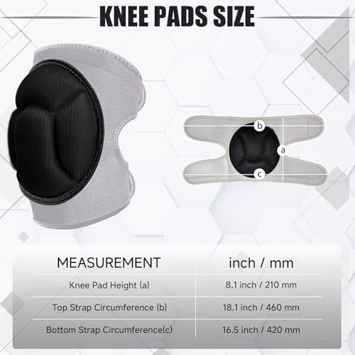Women Men Knee Pads for Cleaning Floors,House Working,Gardening | Adjustable Straps;Breathable High Elastic Fabric;Thick Foam Cushion；Suitable for thigh circumferences of 13.8–15.3''