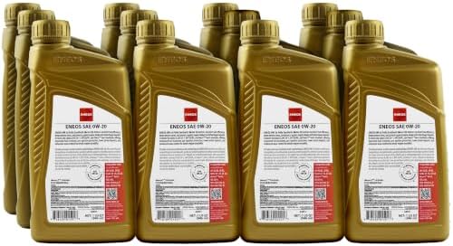 ENEOS 0W-20 Fully Synthetic Motor Oil, API SQ, dexos1 Gen3, 12 Qt