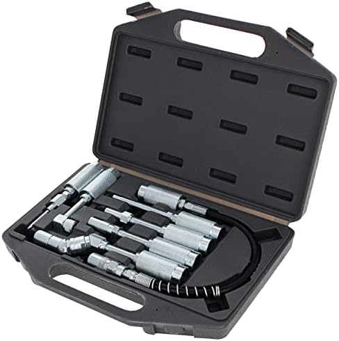 ABN Lube Accessory Kit - 7pc Automotive Universal Grease Coupler Kit and Grease Gun Attachments with Carrying Case