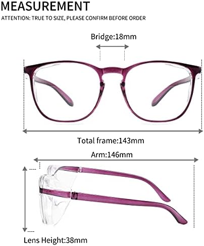 Alsenor Safety Glasses Anti Fog Goggles Protective Eyewear Blue Light Blocking Anti Dust UV Protection Glasses For Men Women (New-Purple)