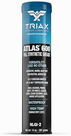 TRIAX Atlas 600 Grease, Full Synthetic, Super Duty Grease, Ultra-Heavy Duty, Marine, All Types of Bearings, Joints, Drive Drain, Waterproof, 5th Wheel, 40F Low Temp (1 Tube - 14 Oz)