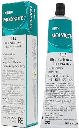 Molykote 112 150g 5.3oz High Performance Lube/Sealant Lubricant Grease for Valve Lubrication & Sealing High Consistency Nonmelting Silicone Shear Resistant Translucent White Dow Corning