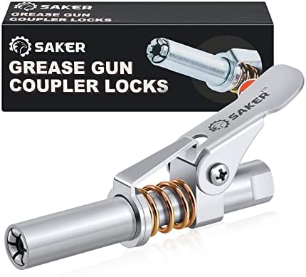 Saker Grease Gun Coupler-Upgrade to 14000 PSI, Grease Gun Coupler Adapter
