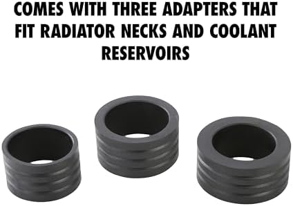 OEMTOOLS 27066 Coolant System Refiller Kit, 3 Adapters | Remove Air Trapped in Cooling System, Test Radiator and Heating Core Lines for Leaks | Fits Radiator Necks and Coolant Reservoirs