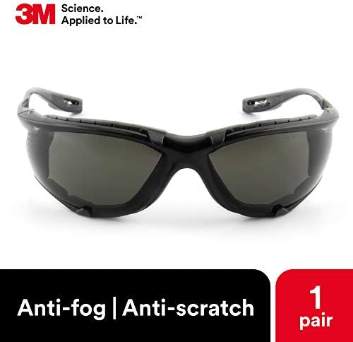 3M Safety Glasses, Virtua CCS, Anti-Fog Gray Lens, Black Frame, ANSI Z87
