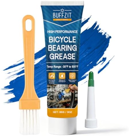 High Performance Bicycle Bearing Grease, Waterproof Bike Grease for Hub Bearings, Bottom Brackets, Headsets & Pedals, Long-Lasting Lubrication, Anti-Rust, High-Pressure Protection, 85g / 3 oz