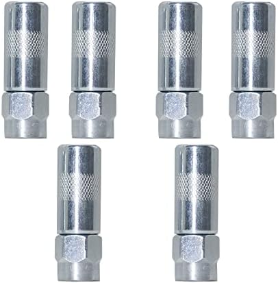 6 PCS Grease Gun Nozzle tip, Grease Nozzle Metal Replacement Grease tip Nozzle Fitting Nipple Grease Gun Lubrication Accessories, Steel Copper Grease Gun