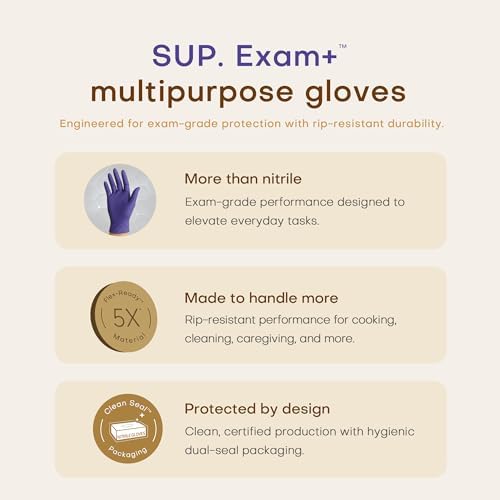 Supmedic SUP Exam Plus® Nitrile Gloves, Powder-Free Disposable Lab Violet