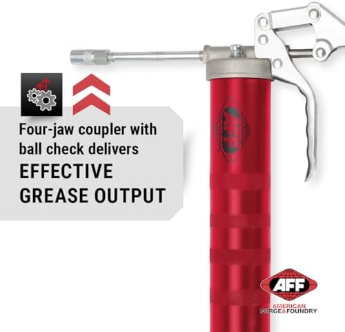 AFF 14 oz. Capacity Standard Pistol Grip Grease Gun with Heavy Duty Aluminum Die Cast Head, 5000 PSI, 8003
