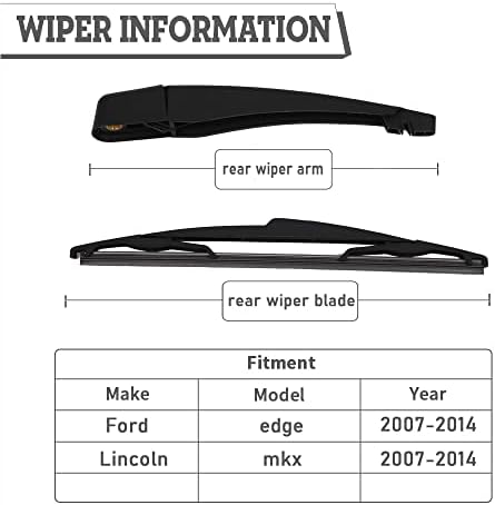 Rear Windshield Wiper Arm & Blade for Ford Edge,Lincoln Mkx 2007-2014