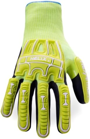 HexArmor Helix Impact Resistant & A1-A9 Cut-Resistant Work Gloves – High-Dexterity Nitrile Grip Industrial Safety Gloves