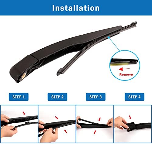 WTI Rear Wiper Arm Blade Set Compatible With Ford Expedition 2018-2019 / Compatible With Lincoln Navigator 2018-2019 SUV Rear Windshield Window Wiper Kits Assembly New Replacement Accessories Parts
