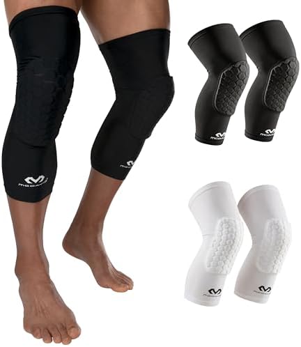 Knee Compression Sleeves: McDavid Hex Knee Pads Compression Leg Sleeve for Basketball, Volleyball, Weightlifting, and More - Pair of Sleeves