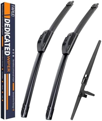Replacement for Toyota 4 Runner 2003-2009 Silent Wipers -FAPIUO Front and Rear Windshield Wipers 22"+20"+12" Full Blade Set (3 Pack) U/J HOOK
