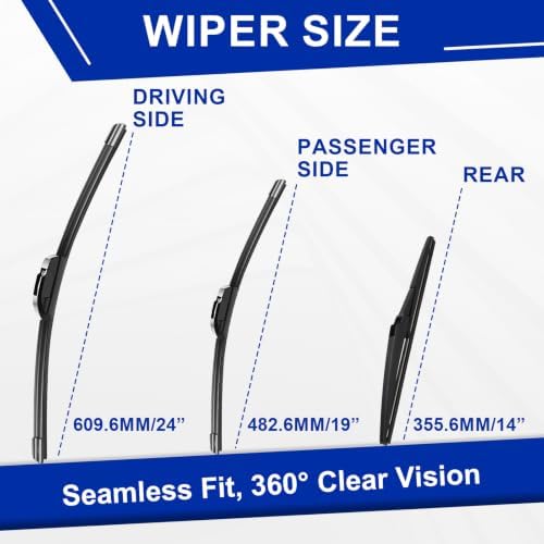 KAIYI 3 Windshield wipers Compatible with Mazda 3 2010-2013