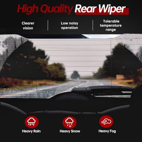 OTUAYAUTO Rear Windshield Wiper Arm Blade Set - Replacement for Jeep Cherokee KL 2014-2023, Chrysler Pacifica 2017-2024 - Factory Style Back Wiper Cover Accessories Assembly for Rear Window