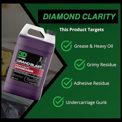 3D Grand Blast Engine Degreaser – Heavy Duty Biodegradable Cleaner for Engines, Wheels, Exhausts & More – Fast-Acting, Non-Staining – Made in USA – 1 Gallon (Pack of 2)