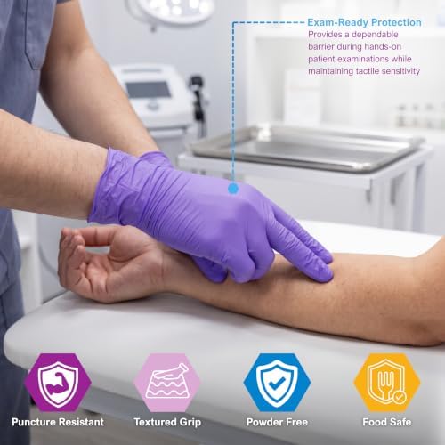 MedPride Powder-Free Nitrile Exam Gloves, Medium, Case/1000 (100 Count (Pack of 10))
