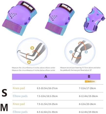 Kids Protective Gear Knee Pads Elbow Pads & Wrist Guards for Roller Skating