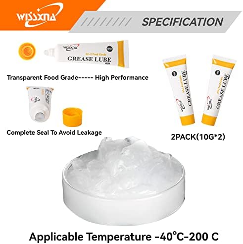 Silicone Grease, Food Grade Sanitary Lubricant, Machine Lube, Prevent Valves and O-Rings from Sticking, 10 Gram Tube Silicone Grease Combination (2 Tubes)