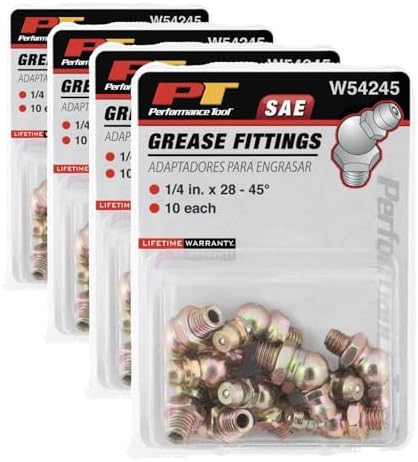 Performance Tool W54245 1/4-Inch x 28-Inch 45 Grease Fitting, (Pack of 40)