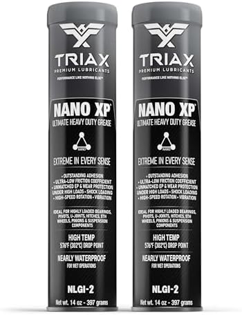 TRIAX Nano XP Grease Ultra Heavy Duty | Moly, Tungsten & Graphite | Wheel Bearings | 5th Wheel | High Temp (14 Oz; 2 Pack)