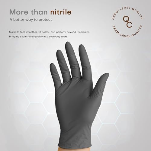 SUP Med Plus™ Nitrile Gloves, 5 Mil Powder-Free Disposable Black 75 | 750Ct