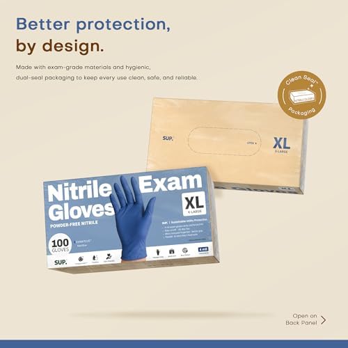 Supmedic SUP Exam Plus® Nitrile Gloves, Powder-Free Disposable Med Blue
