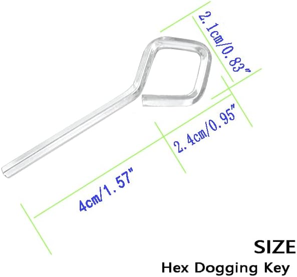 1/8" Standard Hex Dogging Key with diamond Full Loop, Key-Ring Style Dogging Key Set 1/8 Allen Wrench Key for Push Bar Door Panic Bars, Hex Socket, Solid Metal-10 Pack(Small,silver L)