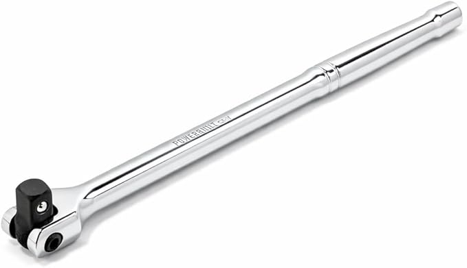 Powerbuilt 1/2" Drive Flex Handle, 12 Inches Long Extension Breaker Bar, Chrome Vanadium Steel Made-642504