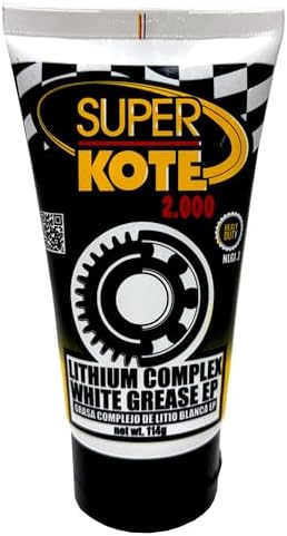 Lithium Complex Grease | Lubricant | Superkote 2000 Multipurpose | NLGI 2 | EP | High Temp | Automotive | Construction | Industry | Gear | Wheel Bearing | Axle | Bike | White | 114 gr Squeeze Tube