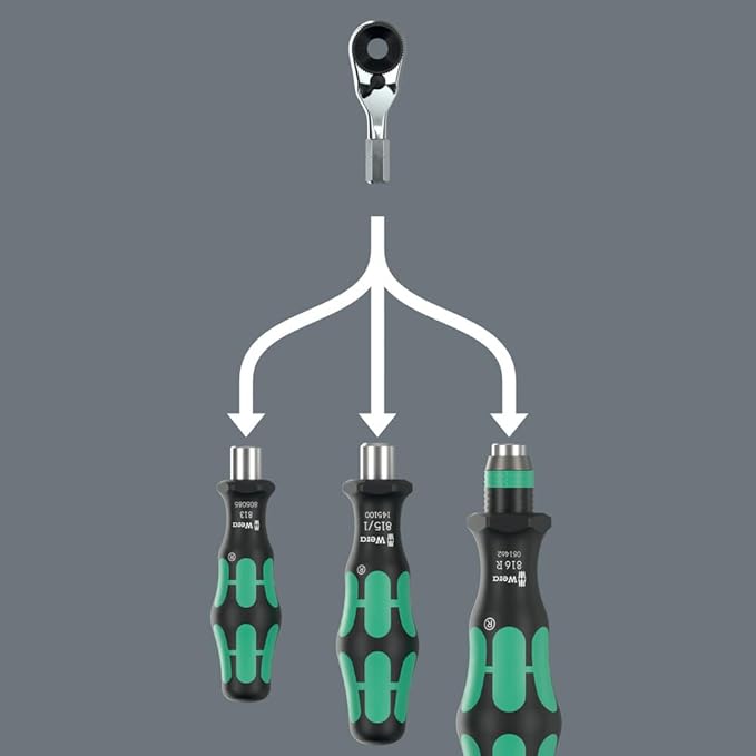 Wera Tools 05003662001 8011 Zyklop Mini 4 Bit ratchet, 1/4", 1/4" x 50 mm