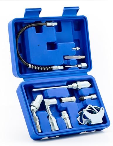 OMT Grease Gun Accessory Kit, 11 Piece Grease Gun Coupler Set