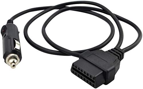1M/3.3ft Car OBD2 Vehicle ECU Emergency Power Supply Cable Car Memory Save Any 12V DC Power Source with Cigarette Lighter to OBD Female Connector Cable Adapter Black
