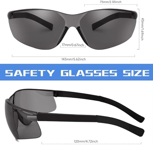 Tinted Safety Glasses Bulk of 50, ANSI Z87.1 Eye Protection Goggles