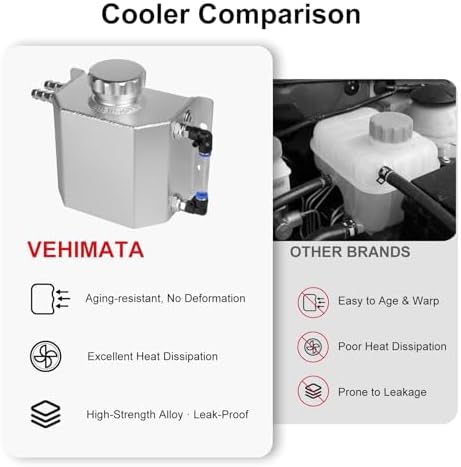 Coolant Reservoir Tank, 1L Aluminum Radiator Overflow Tank Silver