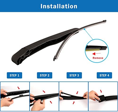 WTI Rear Wiper Arm Blade Set Compatible With Ford Edge 2015-2021 Rear Windshield Window Wiper Kits Assembly New Replacement Accessories