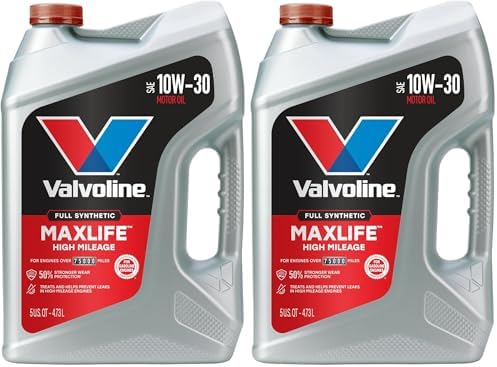 Valvoline Full Synthetic High Mileage with MaxLife Technology SAE 10W-30 Motor Oil 5 QT (Pack of 2)