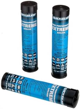 Quicksilver 8M0071837 High Performance Extreme Grease/Lubricant with PTFE, 3-Oz. Cartridges, Pack of 3