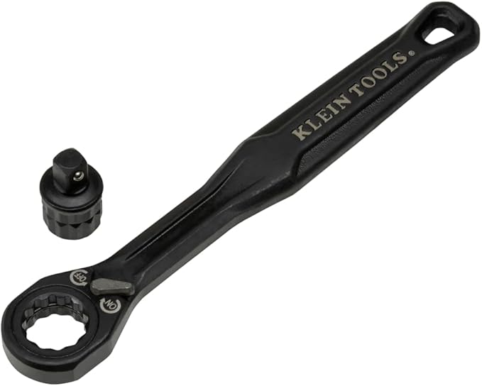 KLEIN TOOLS 65301ADP KNECT (S) Pass Through Ratchet and 1/4-Inch Socket Adapter Set, Compact and Comfortable Hand Tool, Backwards Compatible with 1/4-Inch Square Drive Sockets