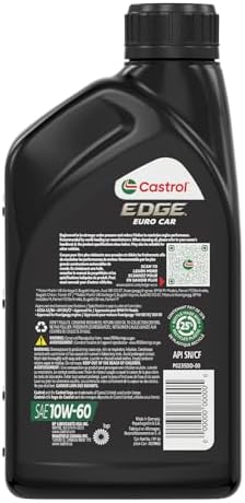 Castrol EDGE Euro 10W-60 Advanced Full Synthetic Motor Oil, 1 Qt, 6 Pack
