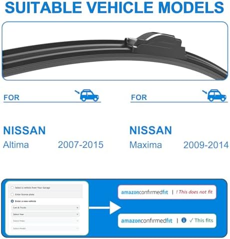 28"+17" Windshield Wipers Replacement for Nissan Altima 2007-2015