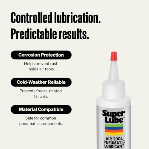 Super Lube 12004 Air Tool Lubricant, 4 oz Bottle, Translucent Clear