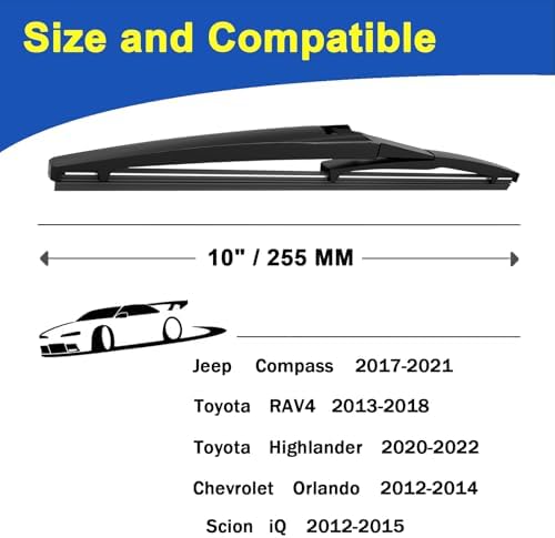10 Inch Rear Wiper Blade for 2013-2017 Toyota RAV4 Windshield Wiper Blade Set (Set of 2)
