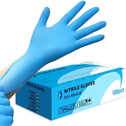 PROMEDIX P Nitrile Disposable Gloves,4mil-100 Count,Gloves Disposable Latex Free,Powder Free for Cooking,Household,Food safe