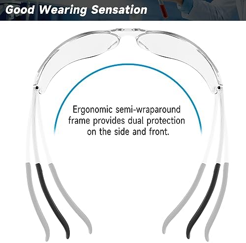 Salfboy 100 Pack Safety Glasses Bulk, Scratch Resistant Protective Eyewear