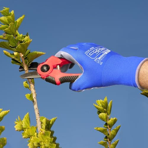 COOLJOB 10/20 Pair Safety Work Gloves for Men Women Non-slip, Nitrile Rubber Coated Working Garden Yard Gloves Bulk with Grip