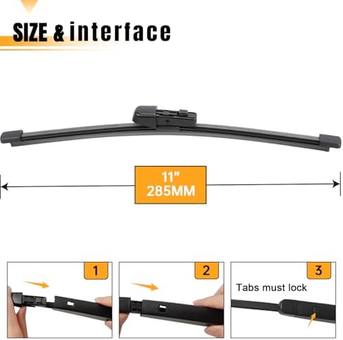 AUTOBOO 11" Rear Wiper Blade Replacement for VW Golf GTI e-Golf 2010-2022